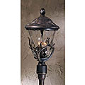 Bronze Antler 3-light Post-mount Lantern