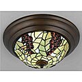 Tiffany-style Inlaid Grape Jewel Flush Mount Light