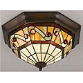Tiffany-style Bronze Finish Flush Mount