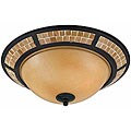Mosaic Cognac-tinted Flush-mount Light Fixture