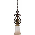 Aged Bronze and Ivory Filigree Mini Pendant