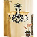 Distressed Black Iron 5-light Chandelier