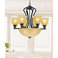 Antique Black Iron 9-light Chandelier