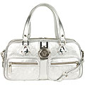 Versace Silver Medium Leather Satchel Bag