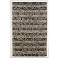 Hand-tufted Chocolate Damask Wool Rug (4' x 6')