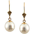 14k Yellow Gold South Sea Pearl Earrings (9-11 mm)