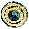 Large Blue/ Turquoise/ Natural Coil Basket (Uganda)