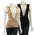 Dolce Cabo Women's Puff Sleeve Duet Shirt