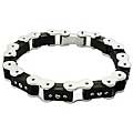 Stainless Steel and Rubber Chain Bracelet