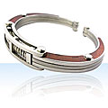 Stainless Steel and Wood Cuff Bracelet