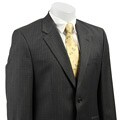Lauren by Ralph Lauren Men's Grey Pinstripe Wool 2-button Suit