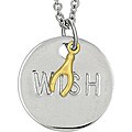Sterling Silver Two-tone Wish Charm Necklace