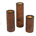 Flocked Chocolate Glass Candle Holders (Set of 3)
