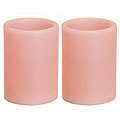 Flameless Pink Pillar Candles (Set of 2)