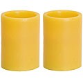 Flameless Yellow Pillar Candles (Set of 2)