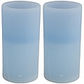 Flameless Blue Pillar Candles (Set of 2)