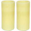 Flameless Cream Pillar Candles (Set of 2)