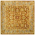 Hand-tufted Heritage Brown/ Blue Wool Rug (6' Square)