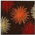 Handmade Soho Burst Brown Wool Rug (6' Square)