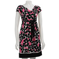 London Times Women's Cap-sleeve Cowl-neck Dress