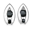 Sterling Silver Sapphire Modern Teardrop Earrings