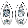 Sterling Silver Blue Topaz Modern Teardrop Earrings