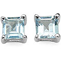 Sterling Silver Blue Topaz Stud Earrings