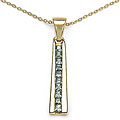 14k Gold over Sterling Silver Genuine Green Sapphire Necklace