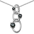 Silver Genuine 3-stone Sapphire Necklace