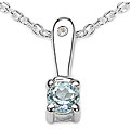 Sterling Silver Blue and White Topaz Necklace