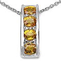 Sterling Silver Yellow Sapphire and Diamond Necklace