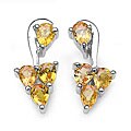 Sterling Silver Yellow Sapphire Earrings