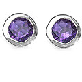 Silver Genuine Amethyst Earrings