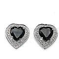 Sterling Silver Sapphire Heart Earrings