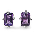 Sterling SIlver Amethyst Octagon Earrings