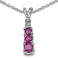 Sterling Silver Ruby/ White Topaz Journey Necklace