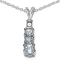 Sterling Silver Blue and White Topaz Journey Necklace