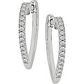 Silver 1/4ct TDW Diamond Heart Hoop Earrings (J-K, I3)