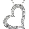 Silver 1/2ct TDW Diamond Open Heart Necklace (J-K, I3)