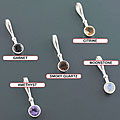 Sterling Silver Multi-gemstone Solitaire Pendant (India)