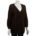Realityplus Women's Plus SIze Pointelle Cardigan