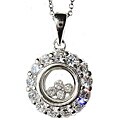 Sterling Silver Glass Dancing Zirconite Necklace