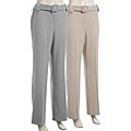 Sharagano Women's Plus Size Wide-waistband Pants