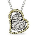 Silver and 10k Gold 1/5ct TDW Diamond Heart Necklace