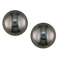 14k White Gold Tahitian Pearl Stud Earrings (10-11 mm)