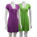 Pink Rose Junior's Square-neck Button Detail Dress