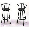 Black Metal Swivel Barstools (Set of 2)