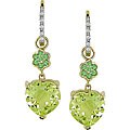 10k Gold Lemon Quartz and Tsavorite Earrings