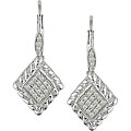 Sterling Silver 1/5ct TDW Diamond Leverback Earrings