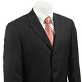 Pierre Cardin Men's Black Pinstripe Wool 3-button Suit